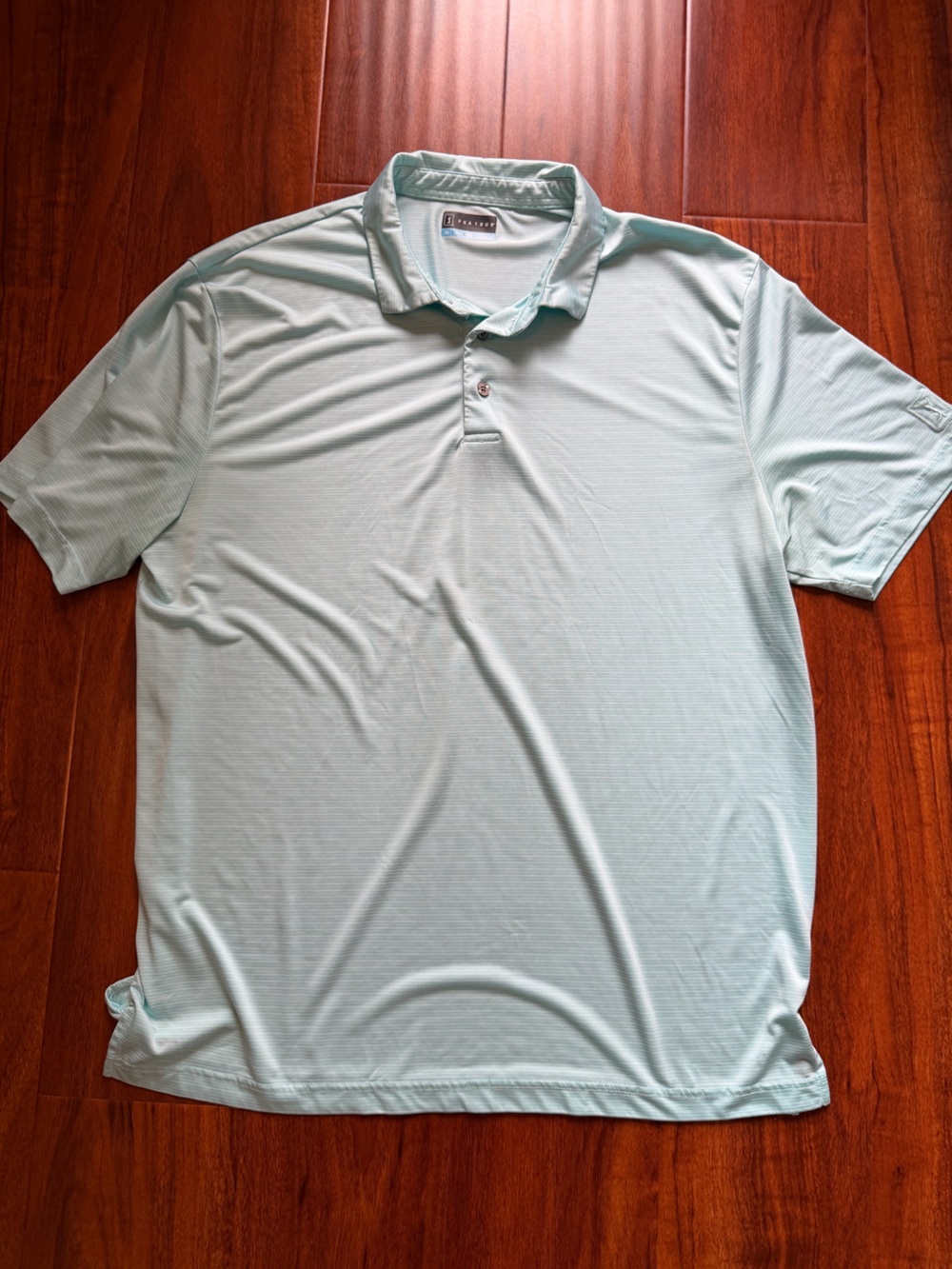 PGA Tour Light Mint Green Short Sleeve Polo